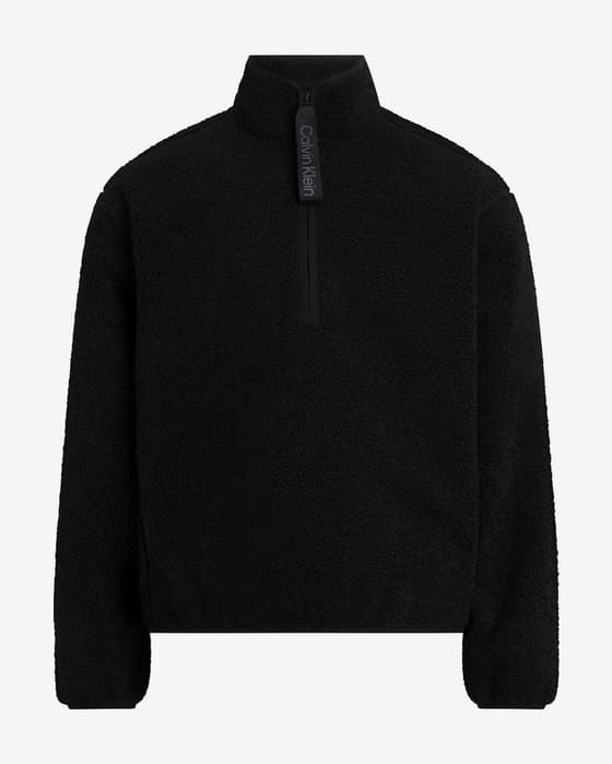 Sudadera Calvin Klein Sherpa Half Zip negro puro