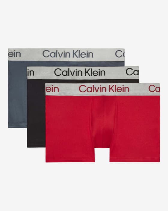 Bóxer Calvin Klein Trunk Logo Color rojo negro gris (3 unidades)