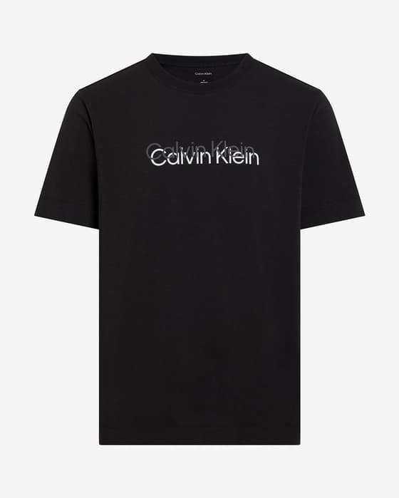 Camiseta Calvin Klein Graphic Logo Shadow manga corta negro puro blanco