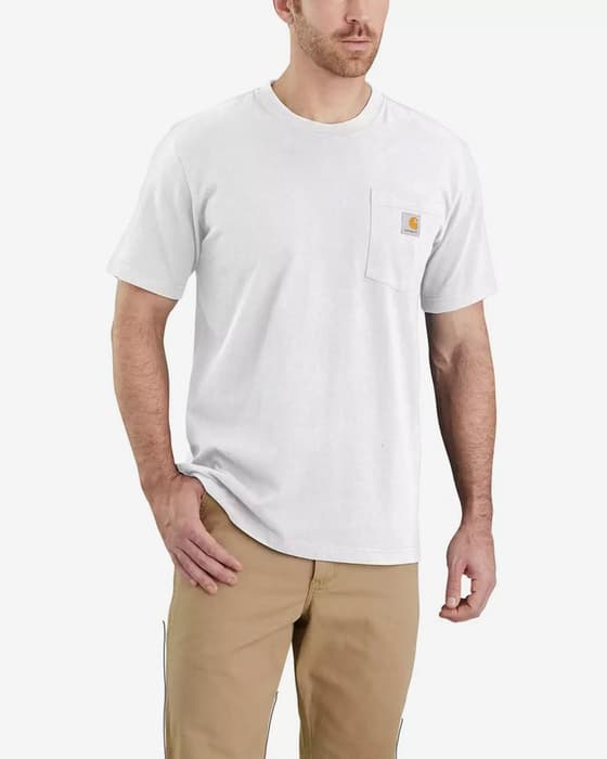 T-shirt Carhartt K87 Pocket manga curta branco puro