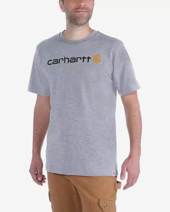 Camiseta Carhartt Core Logo manga corta gris negro naranja