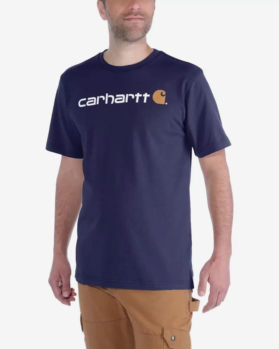 T-shirt Carhartt Core Logo manga curta azul branco laranja