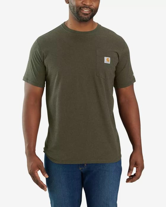 T-shirt Carhartt Force Pocket manga curta verde caqui