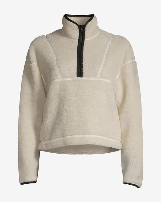 Kurtka polarowa Casall Jersey Half Zip biała damska