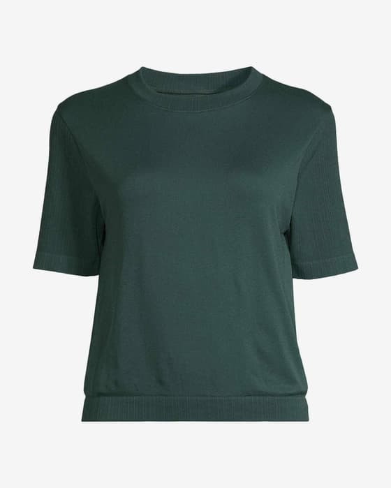 Camiseta Casall Seamless Rib manga corta verde mujer