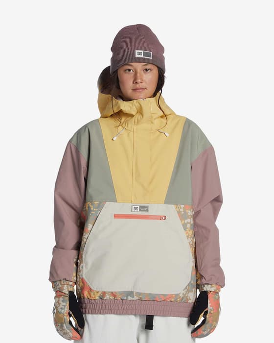 Chaqueta con capucha DC Shoes Chalet Anorak marrón amarillo verde mujer