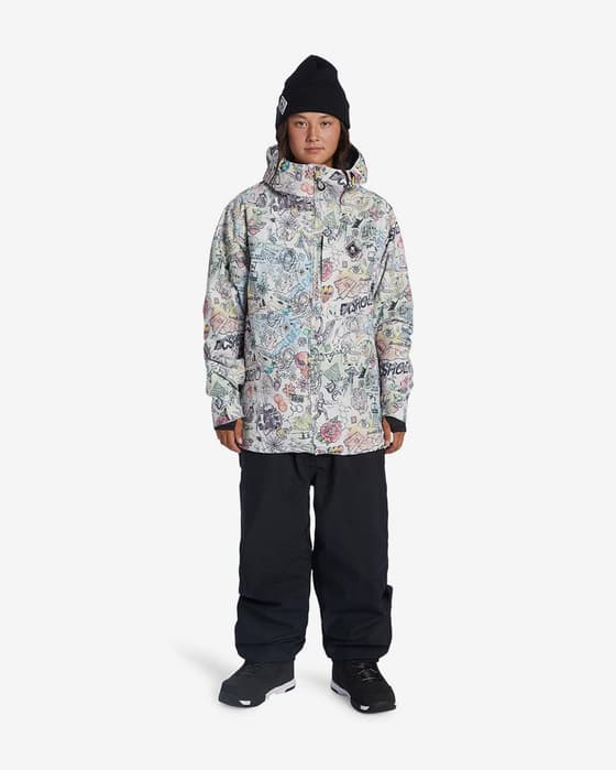 Chaqueta con capucha DC Shoes Basis Printed blanco negro