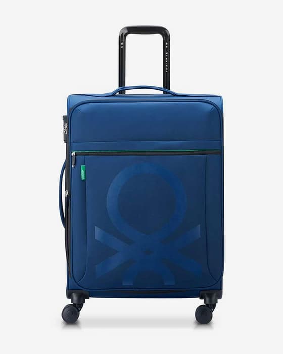 Maleta Delsey Paris x Benetton Color Block Expandible 77L azul marino