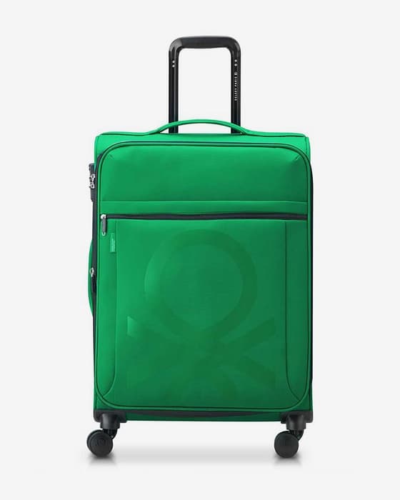 Maleta Delsey Paris x Benetton Color Block Expandible 77L verde oscuro