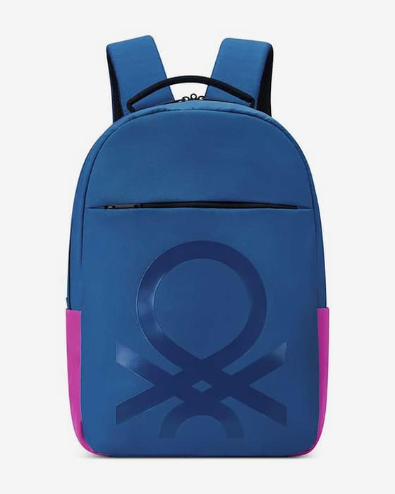 Mochila Delsey Paris x Benetton Fabrica 19L azul oscuro rosa