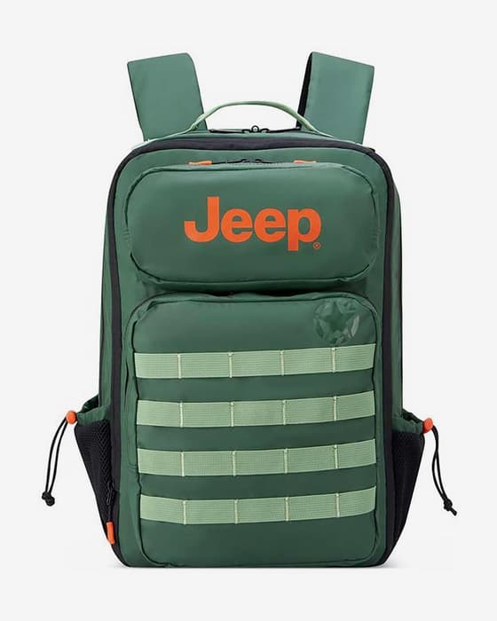 Mochila Delsey Paris x JEEP JS010B 39L verde naranja
