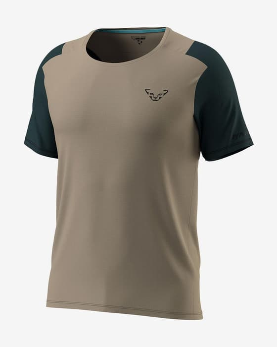 Camiseta Dynafit Transalper manga corta beige verde oscuro