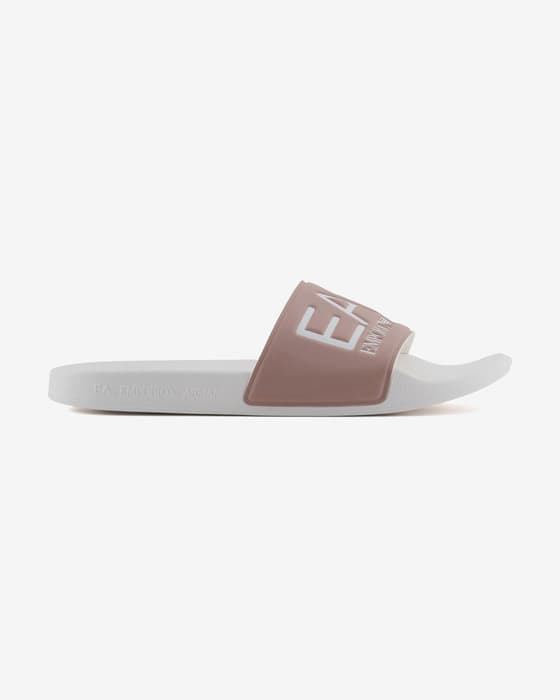 Chanclas EA7 Beachwear blanco puro rosa