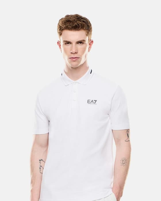 Polo EA7 Tennis Piqué manga corta blanco puro