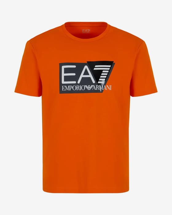 Camiseta EA7 Train Visibility Logo manga corta naranja negro