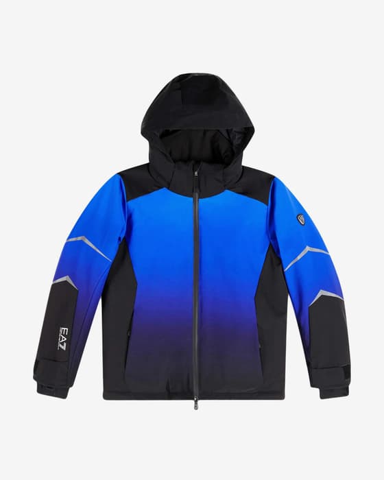 Chaqueta con capucha EA7 Emporio Armani Blouson Graphic azul negro infantil