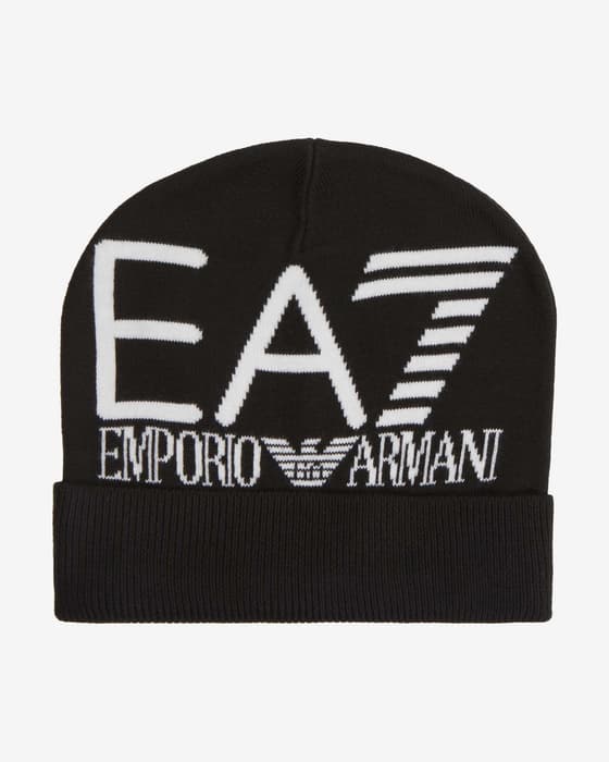 Gorro EA7 Beanie Logo negro blanco