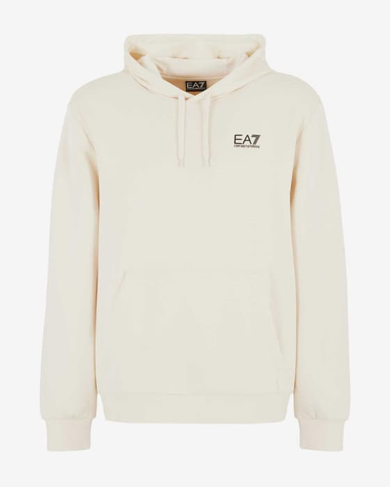 Sudadera con capucha EA7 Core Identity Logo blanco puro