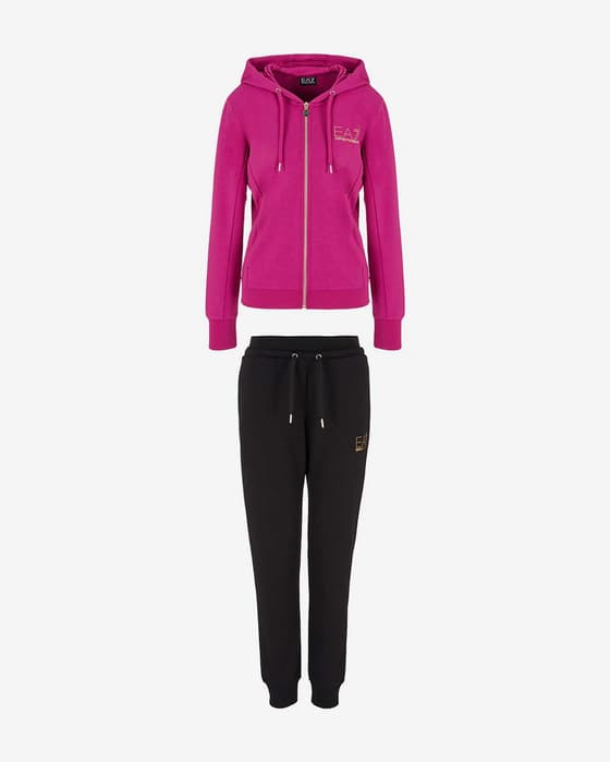 Chándal EA7 Contrast Color rosa negro mujer