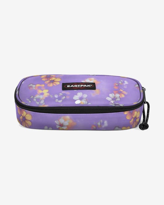 Estuche Eastpak Oval Single violeta blanco naranja