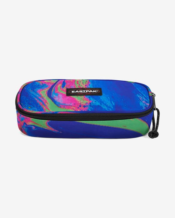 Estuche Eastpak Oval Single azul eléctrico rosa verde