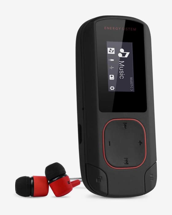 Reproductor Energy Sistem MP3 Clip Bluetooth negro mate rojo