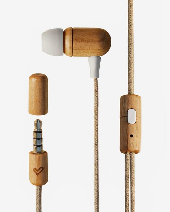 Auriculares Energy Sistem Eco Cherry Wood marrón oscuro blanco
