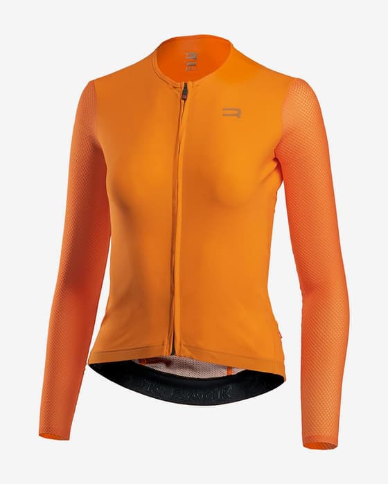 Maillot Finisseur Pro Race Racer manche longue orange femme