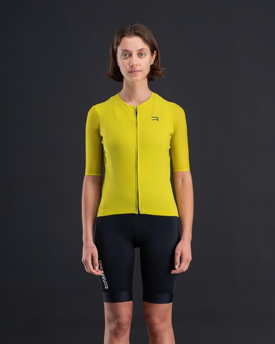 Maillot Finisseur Pro Race Racer manga corta amarillo mujer