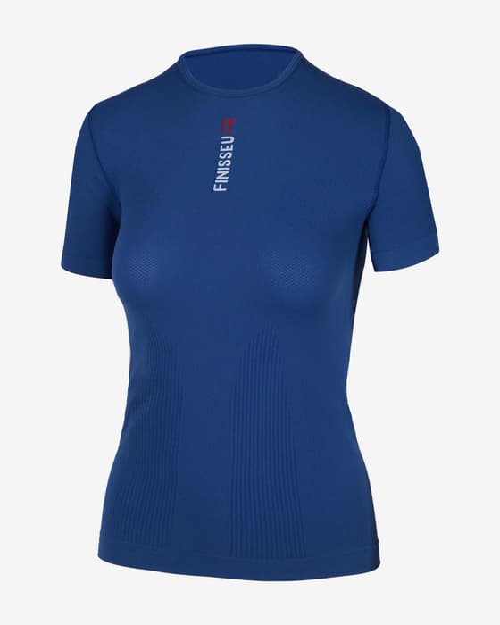 Camiseta interior Finisseur Micromesh manga corta azul oscuro mujer