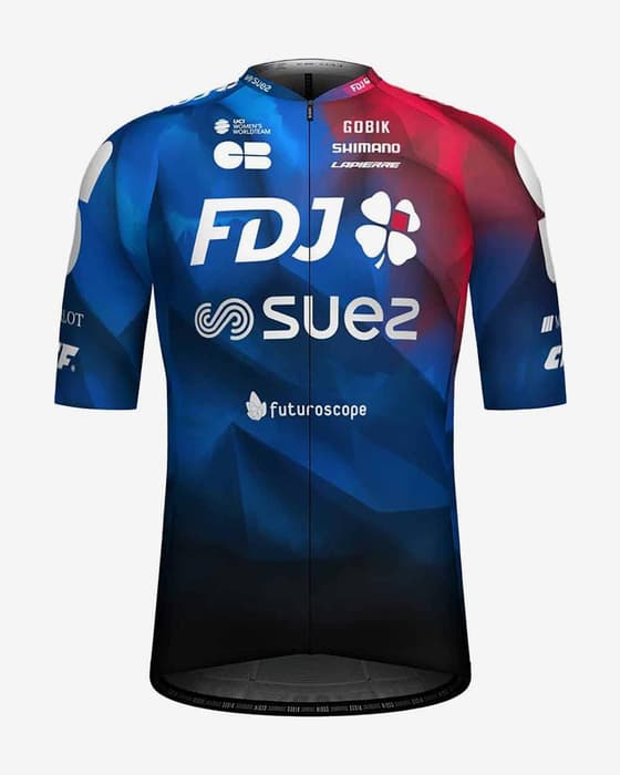 Maillot FDJ SUEZ 2024 Odyssey manche courte bleu rouge femme