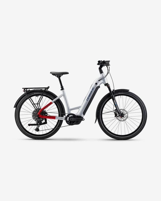 Bicicletta elettrica Haibike Trekking 7 Low i800Wh Shimano CUES U6000 grigio rosso