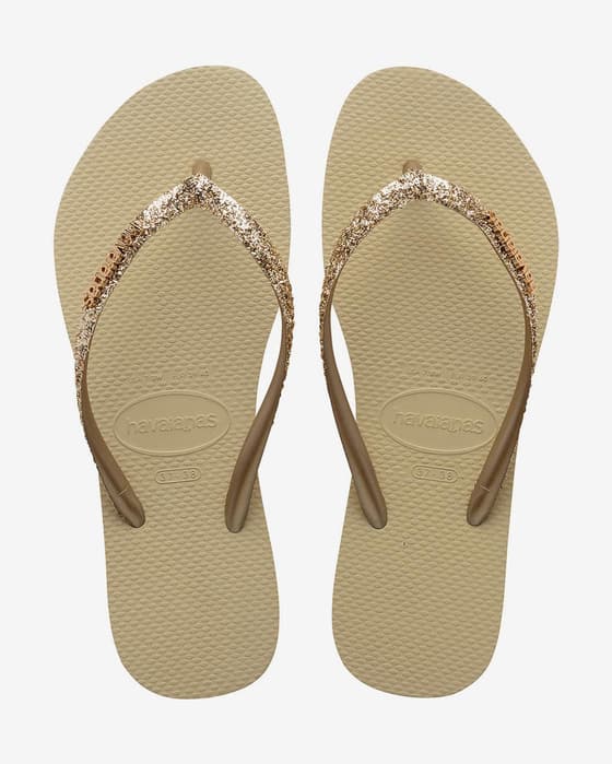 Havaianas Slim Glitter II Damen Flip-Flops beige/gold