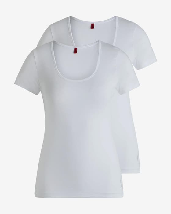 Camiseta HUGO Twin Basic manga corta blanco mujer (2 unidades)