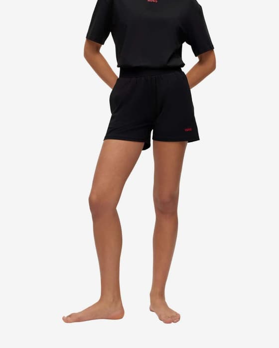 Pantalón corto HUGO Shuffle Side Logo negro mujer