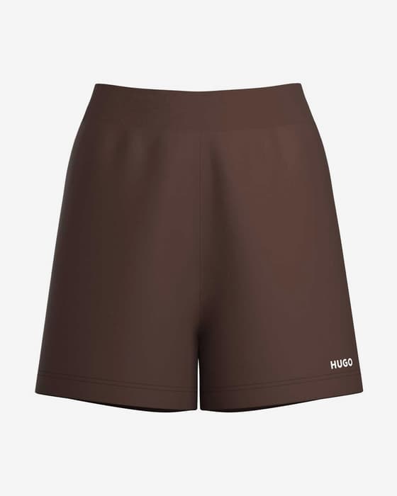 Pantalón corto HUGO Shuffle Side Logo marrón mujer