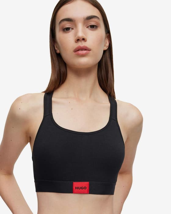Sujetador HUGO Pad Logo negro rojo