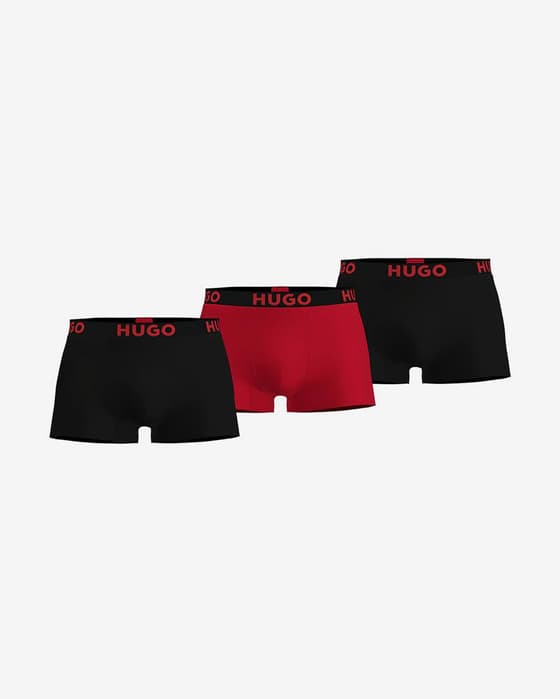 Bóxer HUGO Contrast Logo negro rojo