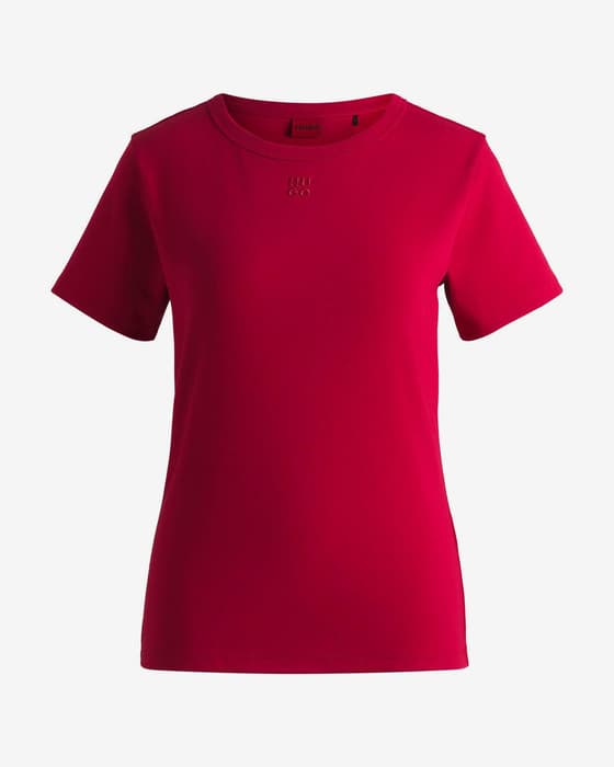 Camiseta HUGO Modern Logo manga corta rojo intenso mujer