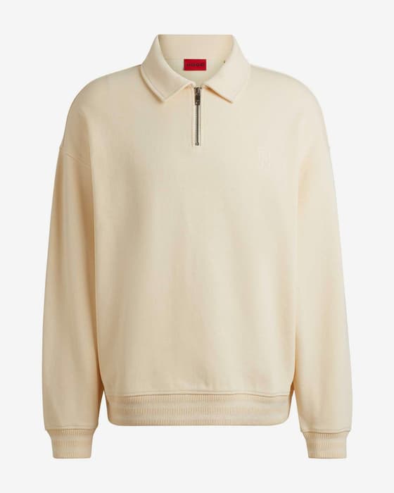 Sweatshirt HUGO Darasail Half Zip branco creme
