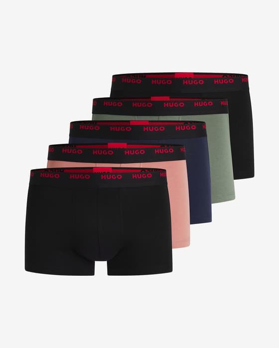 Bóxer HUGO Five Classic negro rojo verde (5 unidades)