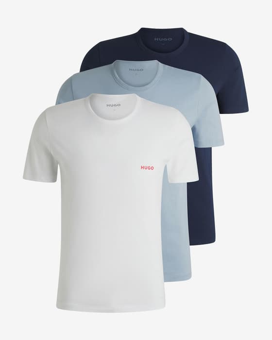 T-shirt HUGO RN Triplet manga curta branco azul claro azul marinho (3 unidades)
