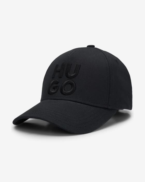 Gorra HUGO Style Jude Stacked negro