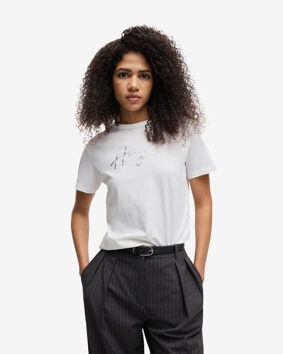 Camiseta HUGO Damacia manga corta blanco puro mujer