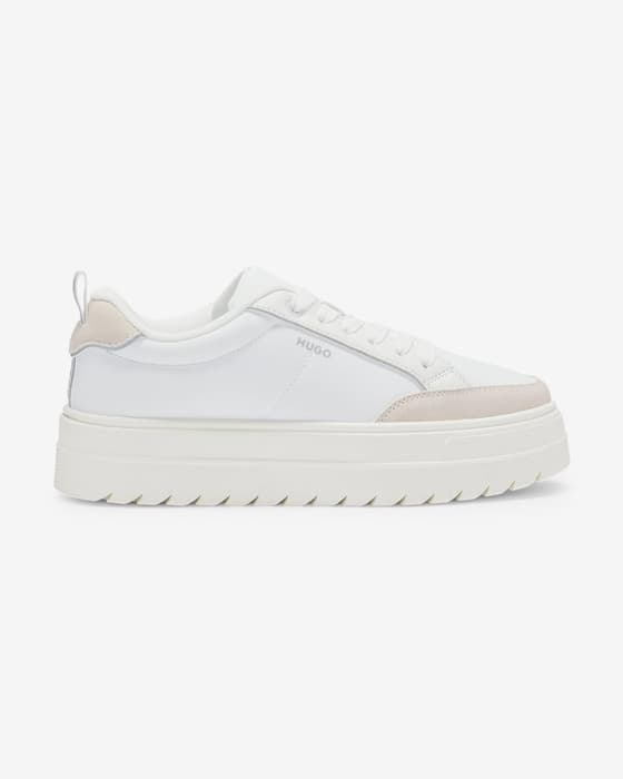 Zapatillas HUGO Lyssa Tennis blanco puro beige mujer
