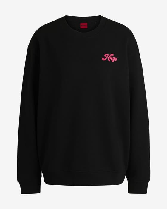 Sweatshirt HUGO Classic Crew preto rosa mulher
