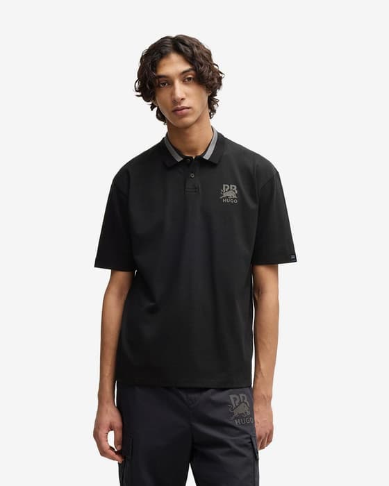 Polo HUGO Dodac x RB manga corta negro puro