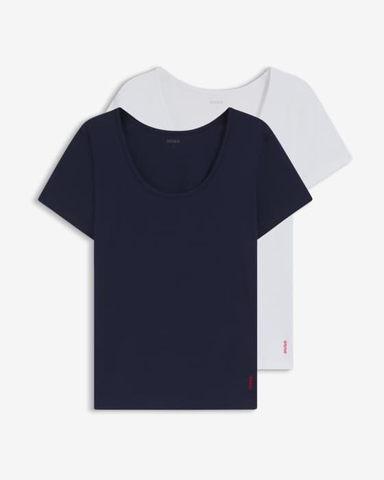 T-shirt HUGO Twin RN manches courtes noir blanc femme (2 unités)