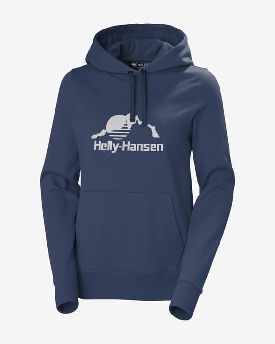 Felpa con cappuccio Helly Hansen Nord Graphic blu oceano donna