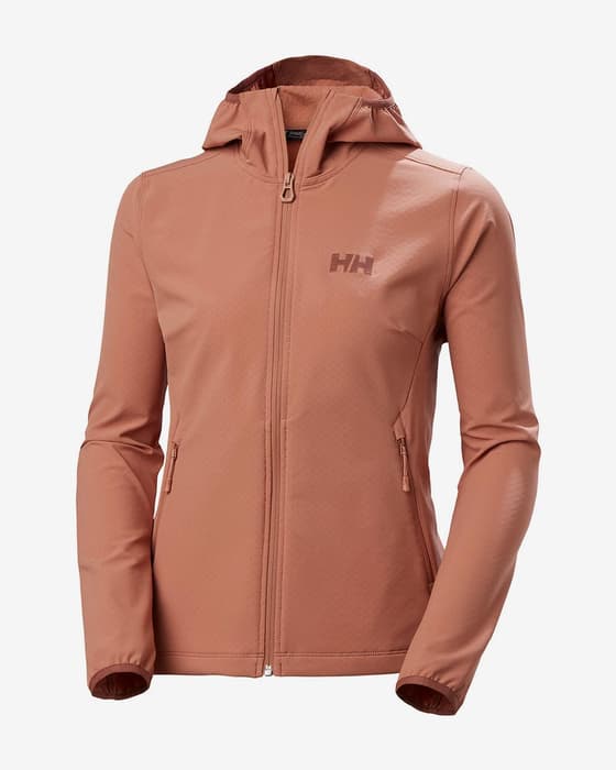 Chaqueta fina con capucha Helly Hansen Cascade Shield marrón rosado mujer
